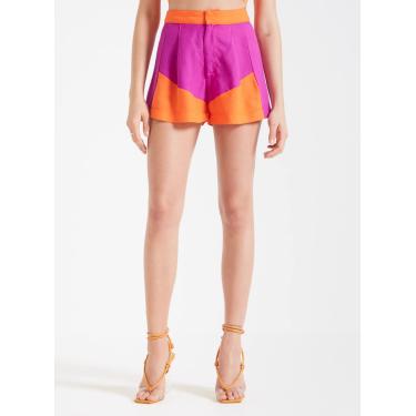 Imagem de Short Linho Forum Feminino Laranja/Roxo 36