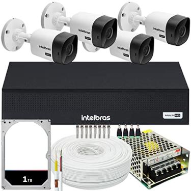 Imagem de Kit Cftv Monitoramento 4 Cameras Intelbras 1120 1tb Dvr 1004