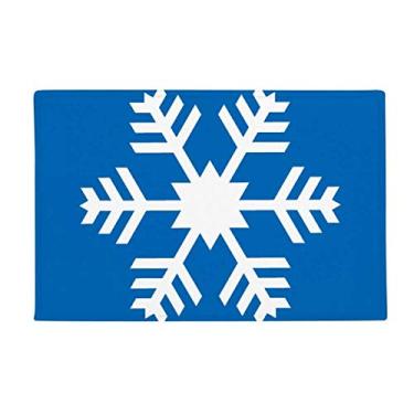 Imagem de DIYthinker Tapete de inverno esportivo azul floco de neve tapete antiderrapante para porta de banheiro