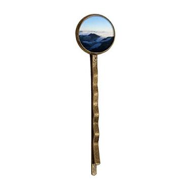 Imagem de Mountain Sky Clouds Fog Nature Town Retro Metal Hair Bobby Pin Headwear