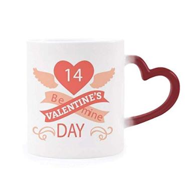 Imagem de Caneca vermelha do Dia dos Namorados Be Mine sensível ao calor Caneca vermelha que muda de cor