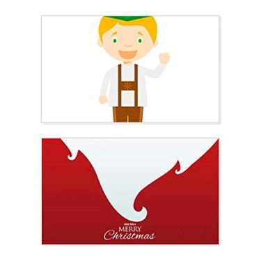 Imagem de Cartão de felicitações de Natal com mensagem de Natal com desenho da Alemanha, marrom verde