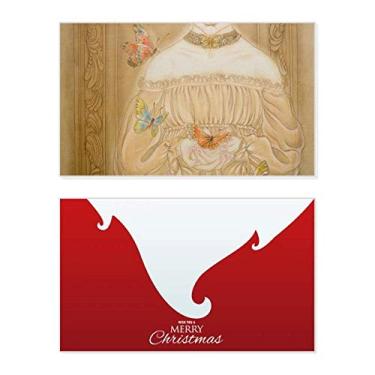 Imagem de Vestido de borboleta Beleza Pintura chinesa Feriado Feliz Natal Cartão de parabéns Mensagem de Natal