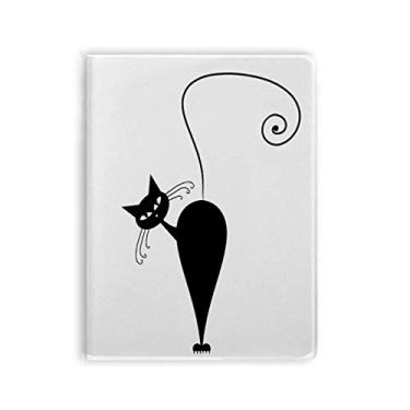 Imagem de Caderno de desenho de animal de Halloween, desenho de gato preto, capa de goma