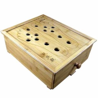 Imagem de Caixa de madeira chinesa portátil Moxa Roll Burner Box de bambu Moxabustão Ferramenta de absinto