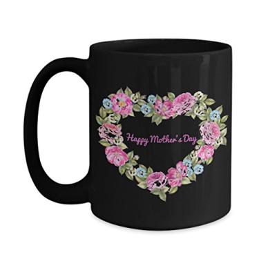 Imagem de Feliz Dia das Mães Flor design caneca de café ideia de presentes