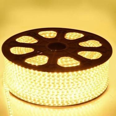 Imagem de Mangueira Fita LED Chata 5050 20m Branco Quente 6mm 60 LEDS/m 110V