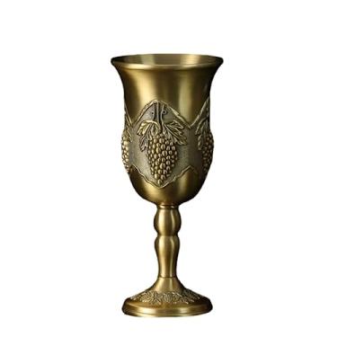Imagem de SALFEE Taça de vinho de 14 cm Cálice retrô europeia ornamentos para decoração de casa taça de vinho de bronze