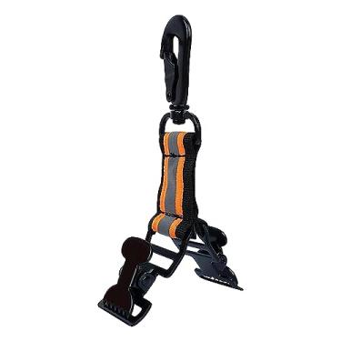 Imagem de Esquirla Luva de combate a incêndio Alça reflexiva de nylon Coleira de segurança reflexiva Luvas de construção Suporte para luvas de clima frio, Clipe Duplo Laranja