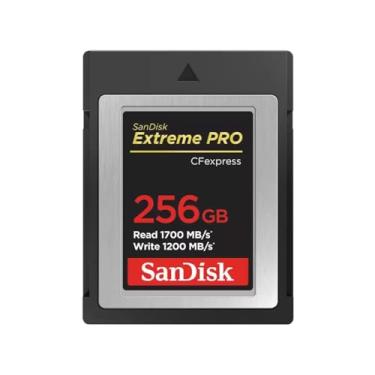 Imagem de SanDisk Cartão de memória Extreme PRO 256 GB CFexpress Type-B, leitura de 1700 MB/s, gravação de 1200 MB/s