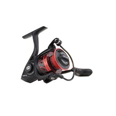 Imagem de PENN Carretel de pesca Fierce III Spinning Inshore, tamanho 2500, posição do cabo direito/esquerdo, arraste frontal para operação suave, carretel de pesca em água salgada, preto/vermelho