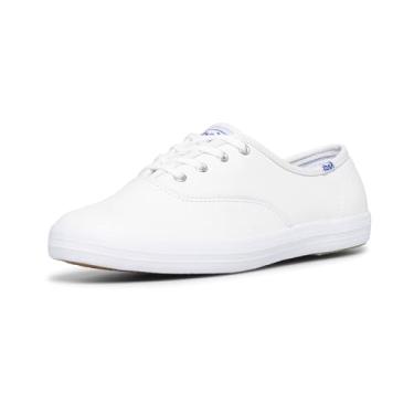 Imagem de Keds Tênis feminino Champion de couro com cadarço, Branco, 8.5