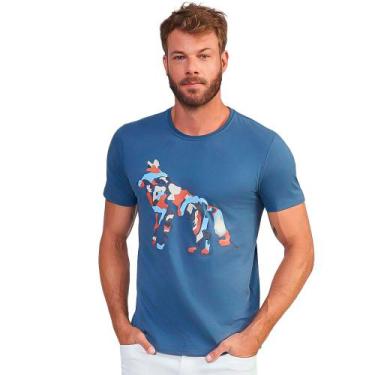 Imagem de Camiseta Acostamento Lobo Camuflado Ve24 Azul Masculino