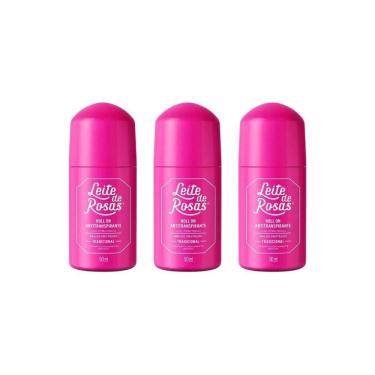Imagem de Desodorante Roll-On Leite De Rosas Trad 50Ml-Kit C/3Un
