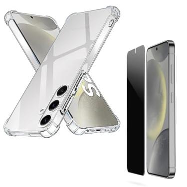 Imagem de Capa Capinha Anti Impacto + Película Privacidade Compatível Com Samsung Galaxy S24 Plus 5G - (Hard Glass Store)