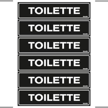 Imagem de Combo 6 Placas De Sinalização Toilette 30x7 Ekomunike - A-429 F9e