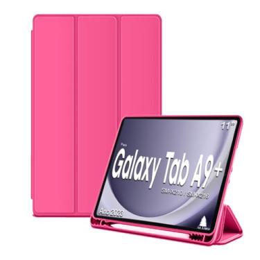 Imagem de Capa com suporte caneta Para Tablet Samsung Galaxy Tab A9+ Plus de 11 Polegadas Smart SM - X210 / X215 / X216b pen - Alamo (rosa escuro)