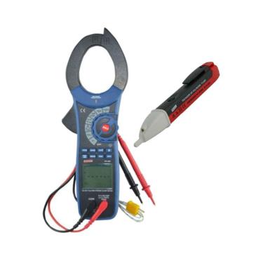 Imagem de Kit Alicate Volt Amperímetro Digital True Rms Va-400 Detector Tensão Indicação Visual Tv-600 Portátil Instrutherm