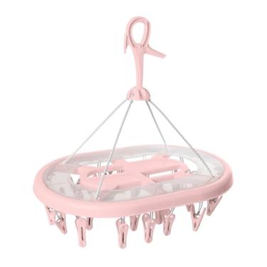 Imagem de Varal Oval Com 24 Prendedores Lavanderia Peça Roupa Pequena Intima Meia Cueca Calcinha Luxo Premium Rosa Uz