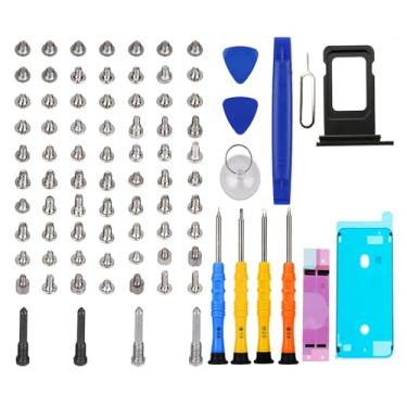 Imagem de DARYCOM Repair Conjunto completo de parafusos 82 peças para iPhone 11, kit de ferramentas de reparo de 6,1 polegadas, 4 chaves de fenda, mapa de localização, 3 abridores de ferramentas, 1 adesivo de
