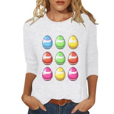 Imagem de My Orders Placed Recently by Me Camiseta feminina de Páscoa feminina com estampa de coelhinho óculos de coelho feminina de manga curta com estampa 3D azul coelho médio