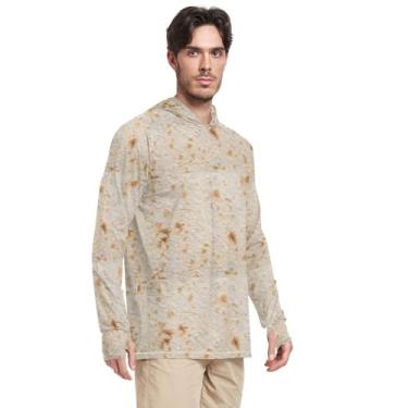 Imagem de Camisetas masculinas com capuz e proteção UV manga longa Burrito FPS 50 + camisas de sol masculinas para uso ativo Rash Guards masculino, Tortilha Burrito, G