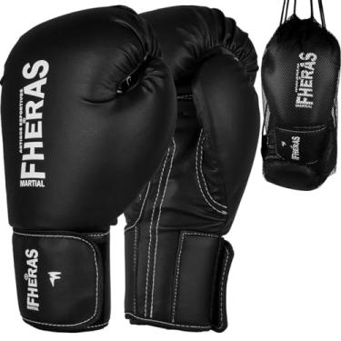 Imagem de Luva Boxe Muay Thai MMA Kickboxing Tradicional Fheras Bolsa (Preto, 08 oz)