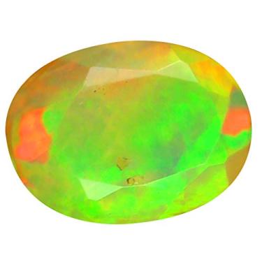 Imagem de 1,60 ct AAA+ Qualidade da pedra preciosa corte oval (10 x 7 mm) opala arco-íris não aquecida genuína e extraída da pedra preciosa solta da Terra