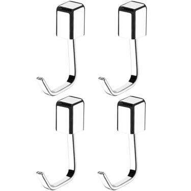 Imagem de 4 Ganchos Multiuso Cromados Suportes Toalheiros Porta Toalhas Vassouras Banheiro Lavanderia