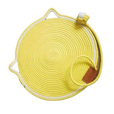 Imagem de Almofada do Arranhador do Gato, Esteira Tecida Mão Bonito Confortável Confortável do Gato da Linha do Algodão da Prova de Riscos Decorativa para Interno (Amarelo)