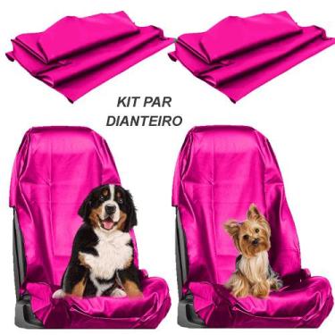 Imagem de Kit do Par Conjunto Dianteiro de Capas ROSA Protetor Carro Banco banco
