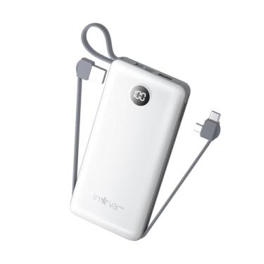 Imagem de Power Bank, Carregador Portátil de 20000mAh com Carga Rápida, Múltiplas Portas, Design Leve e Proteção Inteligente para Dispositivos iOS e Android/USB/Type-C/Branco/(KV-P204)