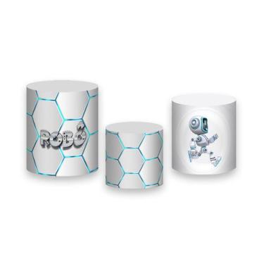 Imagem de Trio de Capas de Cilindro - Robôzinho Cute 020 - Via Cores