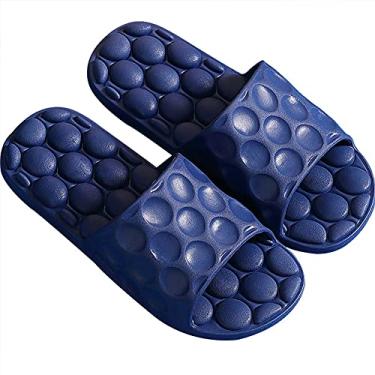 Imagem de Chinelo de massagem Shiatsu massageador de pé para artrite, neuropatia, alívio da dor e fascite plantar, sandálias para mulheres, sandálias antiderrapantes para chuveiro, presentes relaxantes para pais (azul, Reino Unido masculino 5-6)