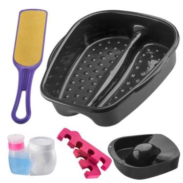 Imagem de Kit Manicure Pedicure Completo Tigela mão + Bacia Pés + Lixa + Separad
