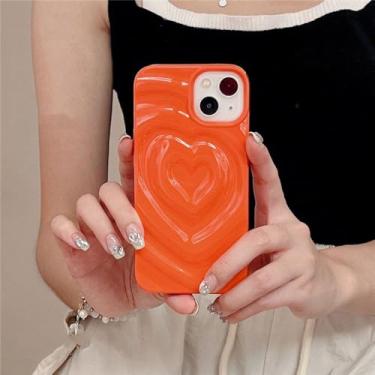 Imagem de Brilhante 3D plissado coração amoroso coração caixa de telefone para iPhone 15 11 12 13 14 Pro Max Candy Color Wave Shape Creative Soft Back Cover, T11, para iPhone 15
