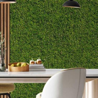 Imagem de Papel de Parede 12M Adesivo Grama verde Paisagem 3d Vinilico  Estampad