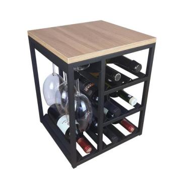 Imagem de Adega de Mesa Strassis Design SD-3030 Metal e MDF Cor Preta