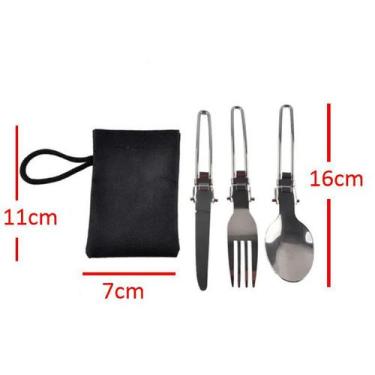 Imagem de Kit Talheres Dobravel para Camping ou trabalho Sustentável