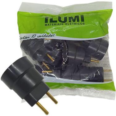 Imagem de Soquete Pino Porta Lâmpada Adaptador E27 Bocal Tomada Preto Kit 10 uni