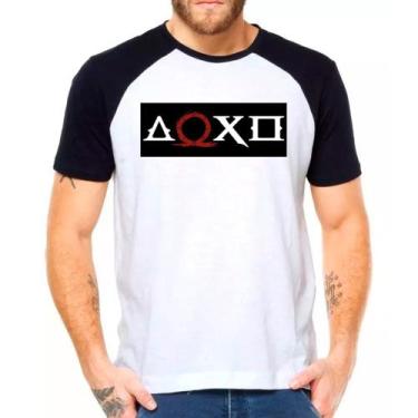 Imagem de Camiseta Masculina Raglan Branca Kratos God of War 04 - DESIGN CAMISET