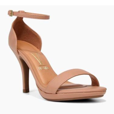 Imagem de Sandália Vizzano Meia Pata Salto Alto Feminina - Nude - 37