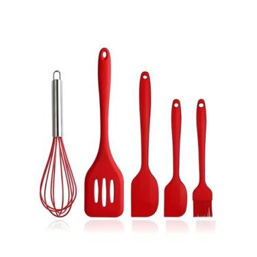 Imagem de Conjunto De Utensílios De Cozinha De Silicone H'Maston DJ07, Vermelho