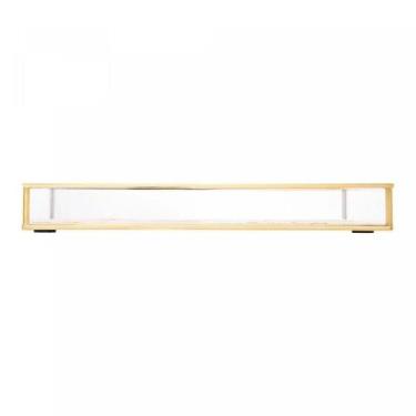 Imagem de Bandeja de metal dourada com palha 15cm x 25cm x 3cm - lyor