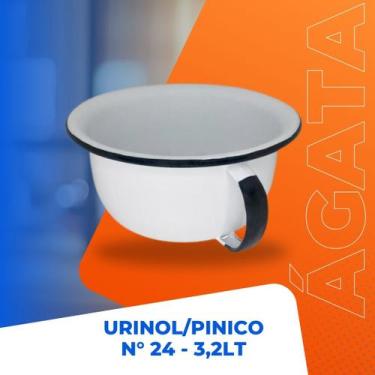 Imagem de Urinol Pinico Poá Adulto Idoso Criança Esmaltado  N24 3,20 Litros - Me