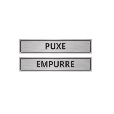 Imagem de Placa Sinalização Porta Puxe/Empurre em PVC de 25x5cm - Comunik BR
