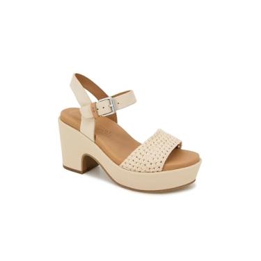 Imagem de Gentle Souls by Kenneth Cole Sandália feminina de salto Delilah, Tecido creme, 37