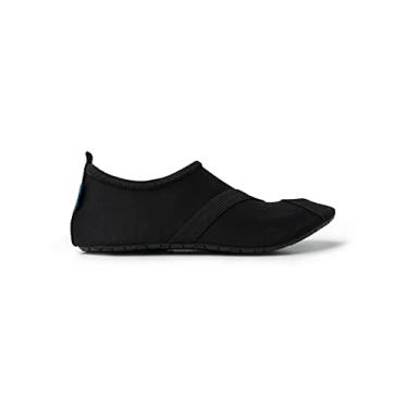 Imagem de FITKICKS Sapato aquático esportivo feminino original dobrável estilo de vida ativo minimalista para ioga descalço, Preto/preto, Medium