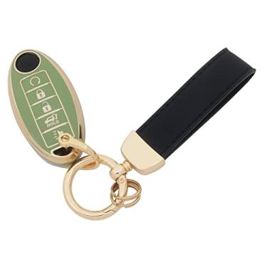 Imagem de vurbemes Capa protetora de TPU macio de 360 graus compatível com Infiniti JX35 Q50 Q60 QX56 QX60 QX80 para Nissan Altima Murano Pathfinder Maxima Armada Rogue Key Fob (verde)