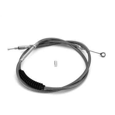 Imagem de Mofun 72 11/16" Braided Clutch Cable Wire Fit 16"-18”Handlebar Compatible with Harley Big Twin 1987-2006, Fit Softail Deluxe Fat Boy Low Rider Heritage Softail 1987-2006, Black